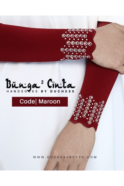 DUCHESS BUNGA-BUNGA CINTA HANDSOCKS - MAROON
